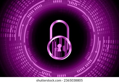 Closed Padlock on digital background, cyber security