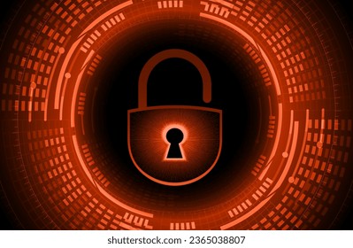 Closed Padlock on digital background, cyber security