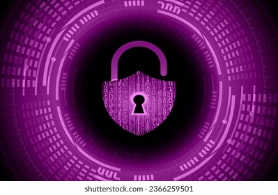 Closed Padlock on digital background, cyber security