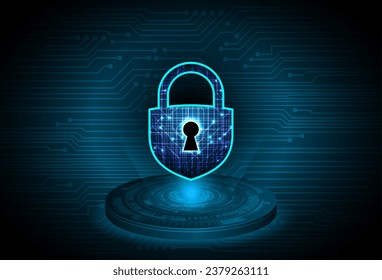Closed Padlock on digital background, cyber security