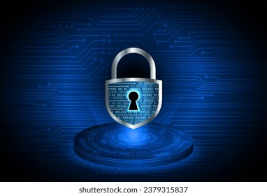 Closed Padlock on digital background, cyber security