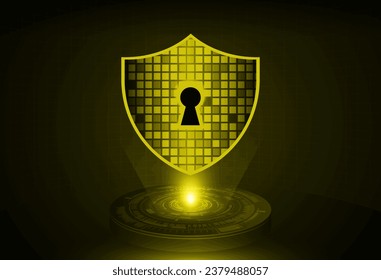 Closed Padlock on digital background, cyber security