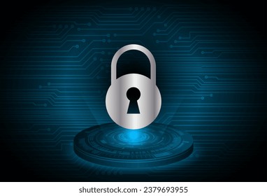 Padlock cerrado sobre fondo digital, ciberseguridad