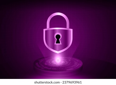 Padlock cerrado sobre fondo digital, ciberseguridad