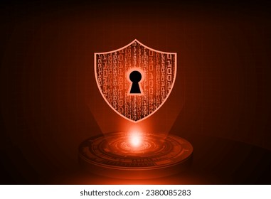 Closed Padlock on digital background, cyber security