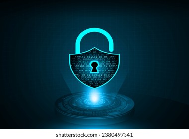 Padlock cerrado sobre fondo digital, ciberseguridad