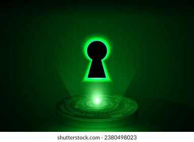 Closed Padlock on digital background, cyber security