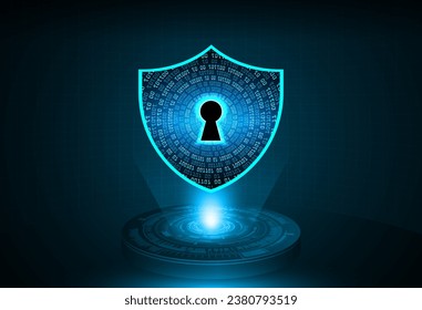 Closed Padlock on digital background, cyber security
