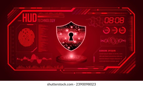Padlock cerrado sobre fondo digital, ciberseguridad HUD