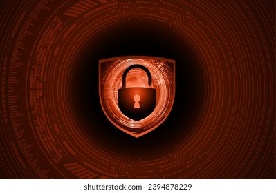 Closed Padlock on digital background, cyber security