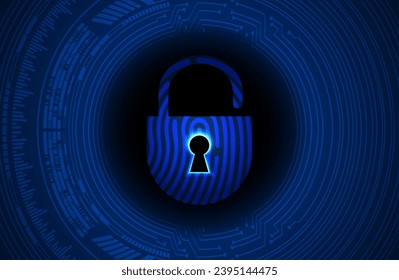 Closed Padlock on digital background, cyber security