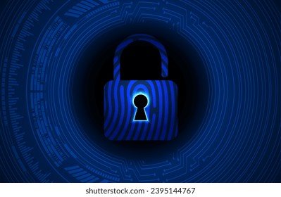 Closed Padlock on digital background, cyber security