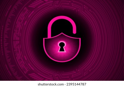 Closed Padlock on digital background, cyber security