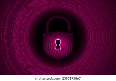 Closed Padlock on digital background, cyber security