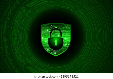Closed Padlock on digital background, cyber security