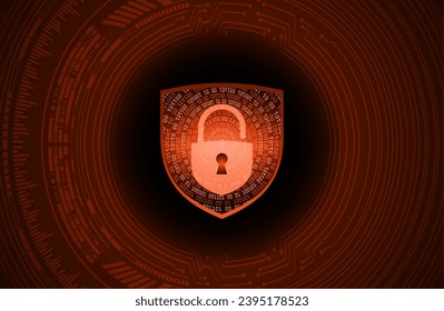 Closed Padlock on digital background, cyber security