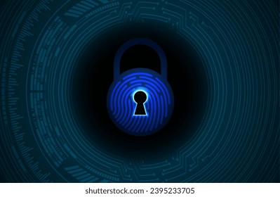 Closed Padlock on digital background, cyber security