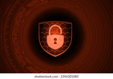 Closed Padlock on digital background, cyber security