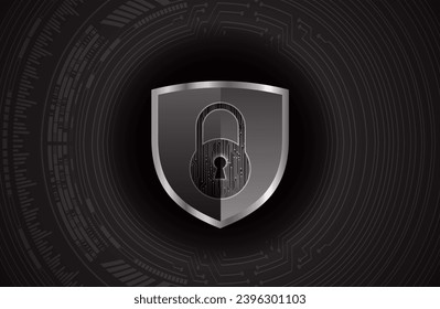 Closed Padlock on digital background, cyber security