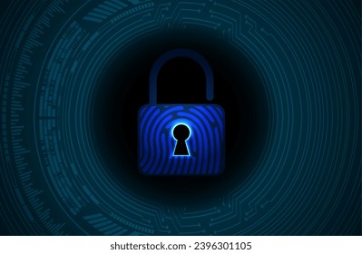 Closed Padlock on digital background, cyber security