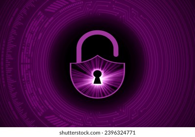 Closed Padlock on digital background, cyber security