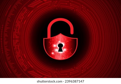 Closed Padlock on digital background, cyber security