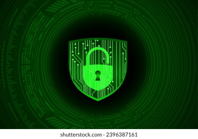 Closed Padlock on digital background, cyber security