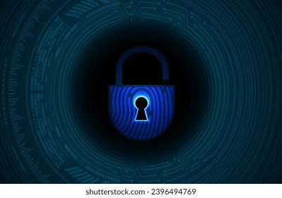 Closed Padlock on digital background, cyber security