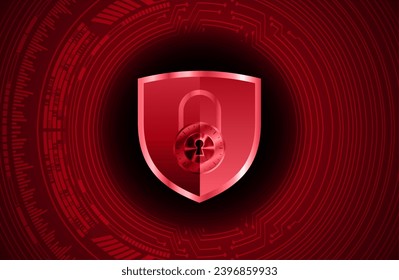 Closed Padlock on digital background, cyber security