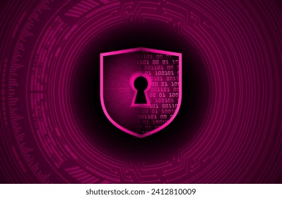Closed Padlock on digital background, cyber security