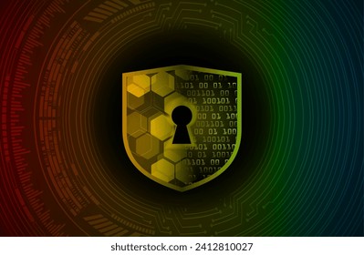Closed Padlock on digital background, cyber security