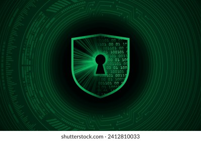 Closed Padlock on digital background, cyber security