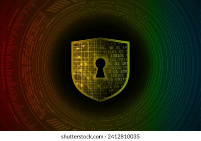 Geschlossenes Schloss auf digitalem Hintergrund, Cybersicherheit