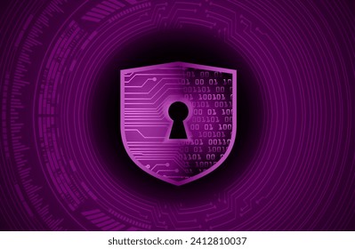 Closed Padlock on digital background, cyber security