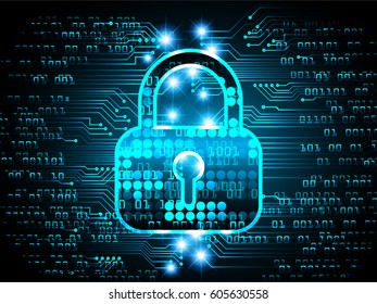 Closed Padlock on digital background, cyber security