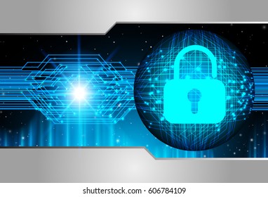 Closed Padlock on digital background, cyber security