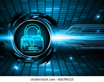 Closed Padlock on digital background, cyber security