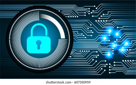Closed Padlock on digital background, cyber security