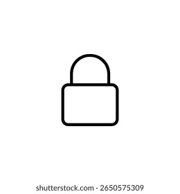 A closed padlock with a rectangular body and a U-shaped shackle. Designed in a minimalist, flat 2D vector style.