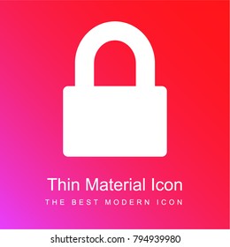 Closed padlock red and pink gradient material white icon minimal design