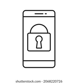 Icono plano del teléfono de seguridad de bloqueo cerrado