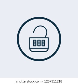Closed Padlock vector Icon Illustration silhouette. - Vector