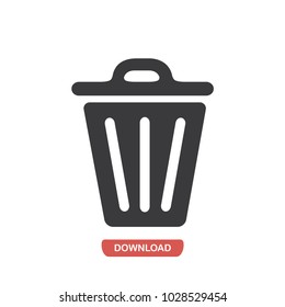 Closed paper bin vector icon