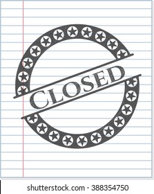 Closed pencil strokes emblem