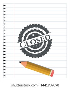 Closed penciled. Vector Illustration. Detailed.