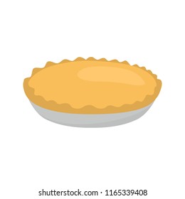 Closed Pie color vector icon. Flat design