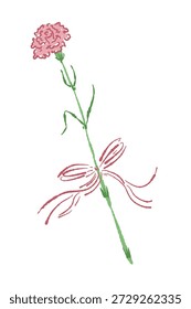 Geschlossene rosa Nelke Blume Bud Vektor