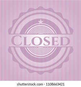  Closed pink emblem. Retro