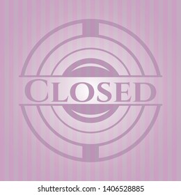 Closed pink emblem. Vector Illustration. Detailed.