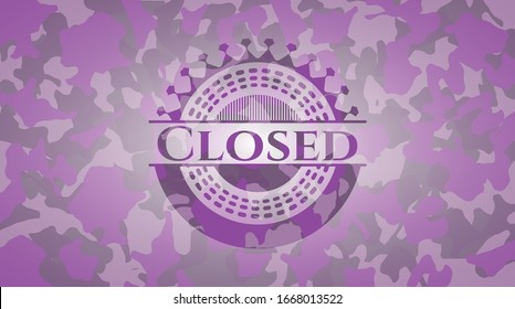 Closed pink on camo texture. Vector Illustration. Detailed.